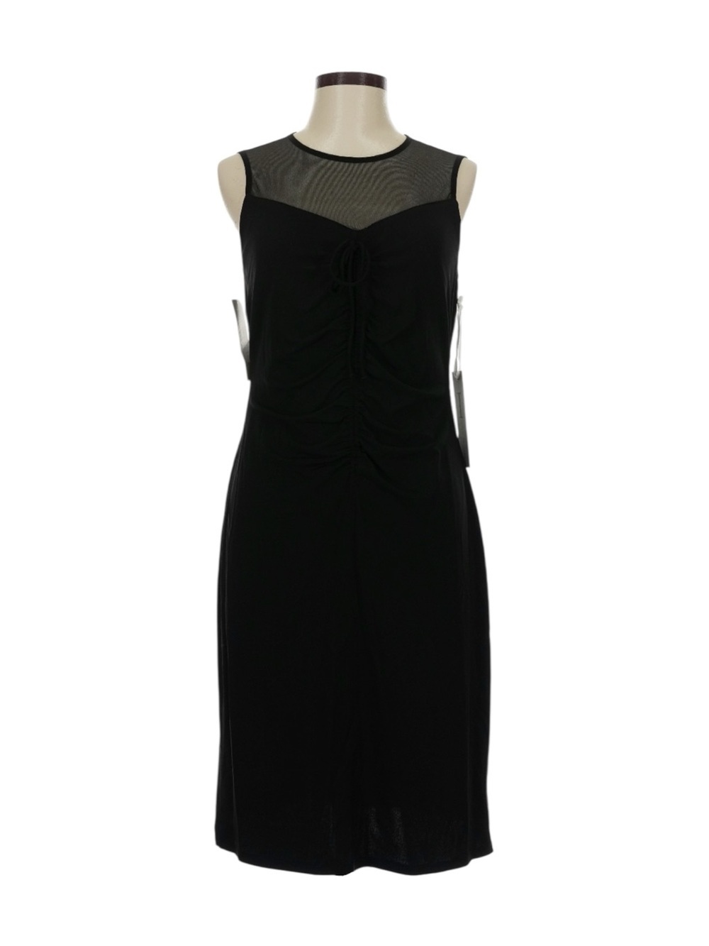NWT I by Iris Setlakwe Mesh Ruched Sheath Dress Black Made Canada M